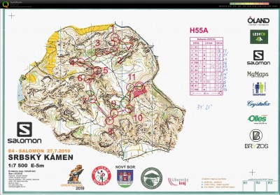 Etappe 4: Fantastisches OL-Gelände - trotz der 120 Höhenmeter auf 2 km hatte ich meinen Spaß zwischen den Sandsteinfelsen zu klettern - von Posten 6 kletterte man 10 m durch einen Kamin (zwischen zwei Felstürmen) hinauf.